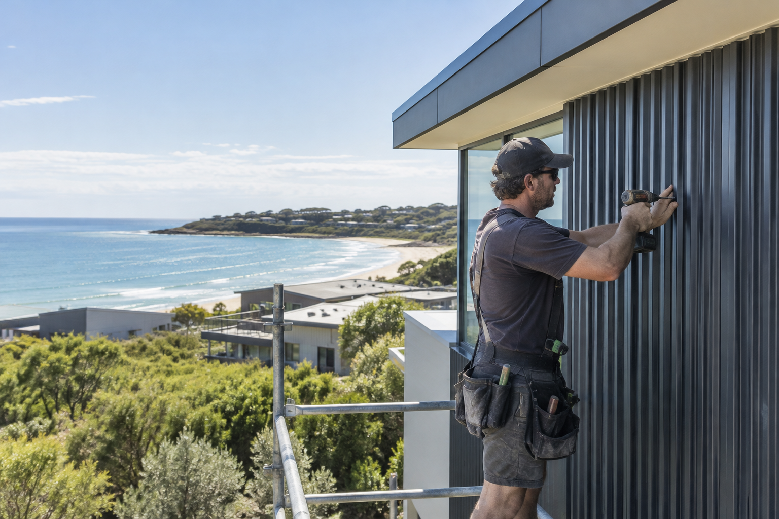 Coastal cladding choices for Rye & Sorrento: metal and architectural options that resist salt air